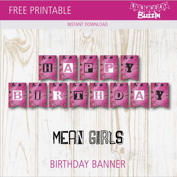 Mean Girls Cupcake Toppers Instant Download | Set of 12 | Mean Girls Party  | Party Food Signs for Mean Girls Theme Party