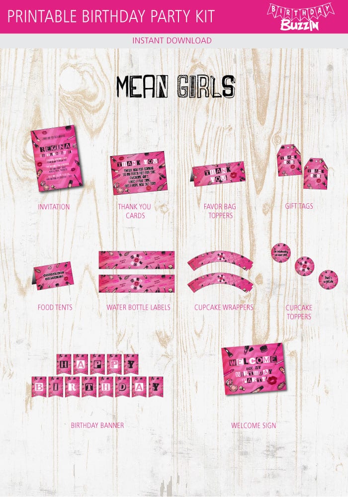 Printable Mean Girls Cupcake Toppers Decoration Digital File Birthday  (Download Now) 